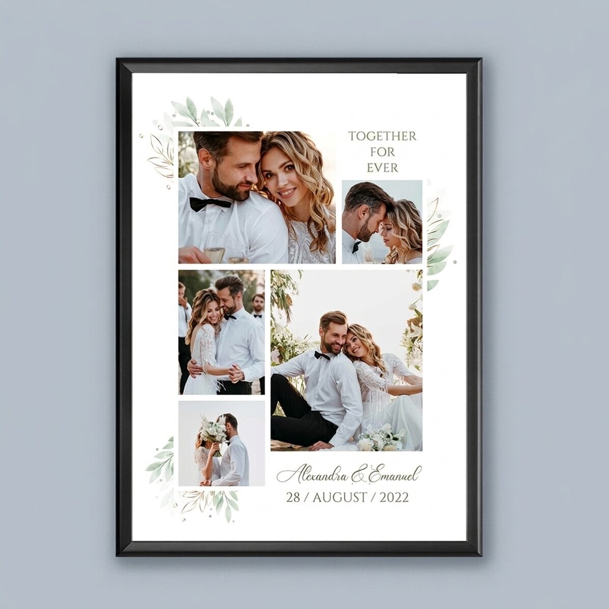 Cuadro personalizado con fotos y texto - Boda