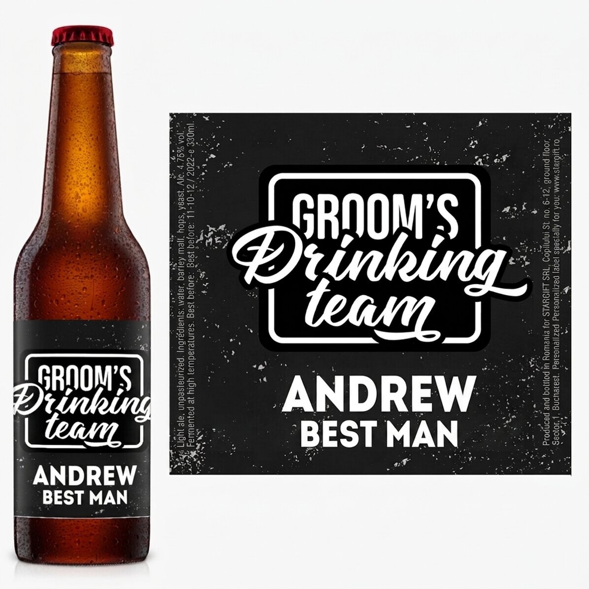 Cerveza personalizada con texto para la despedida de soltero - Groom