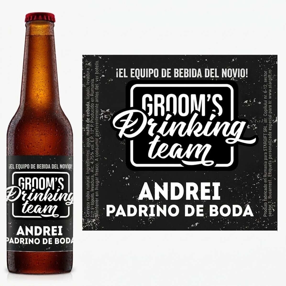 Cerveza personalizada con texto para la despedida de soltero - Groom