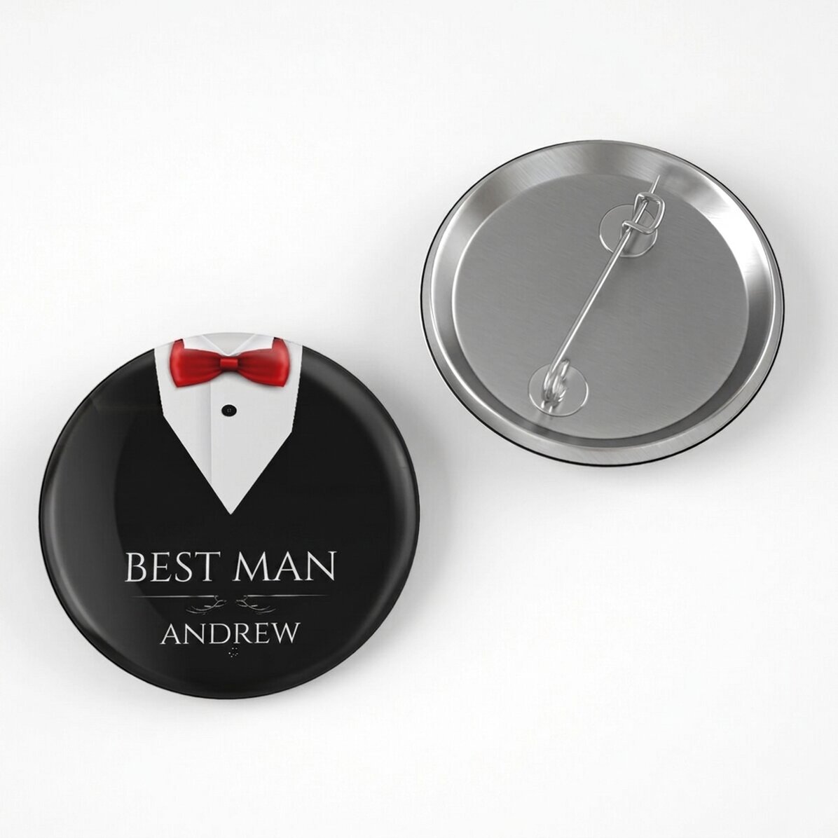 Insignia personalizada con texto para los padrinos de boda