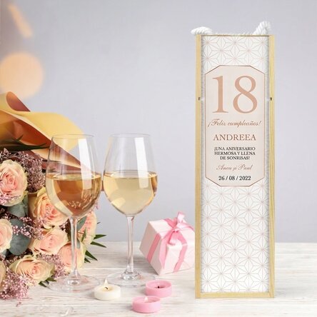 Caja de vino personalizada con texto: «Birthday»