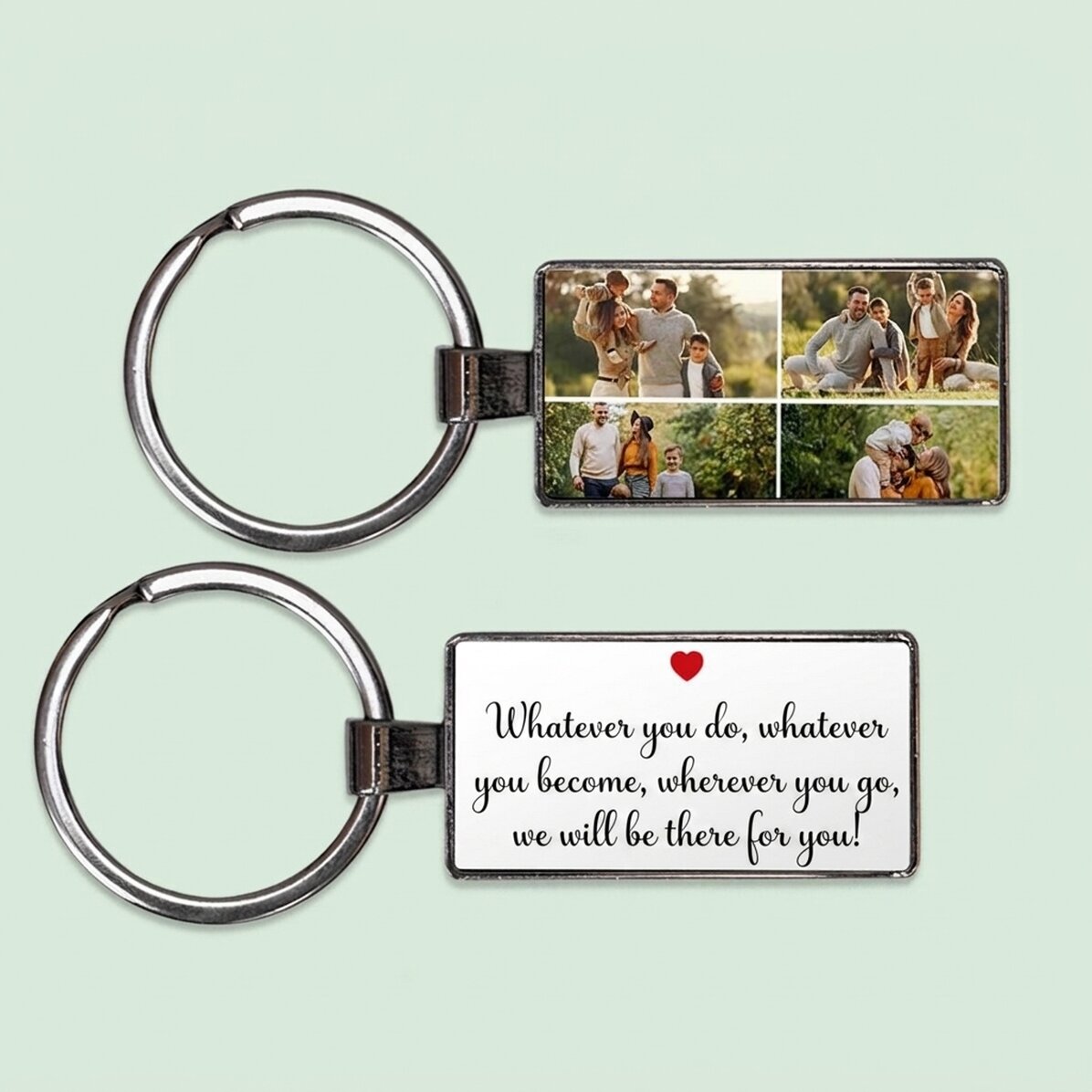 Llavero personalizado con 4 fotos y texto