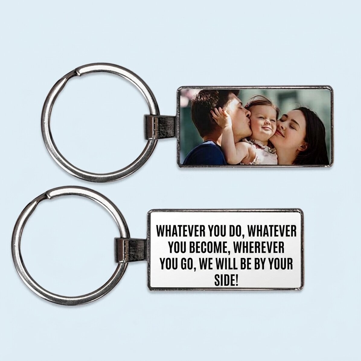 Llavero personalizado con una foto y un mensaje