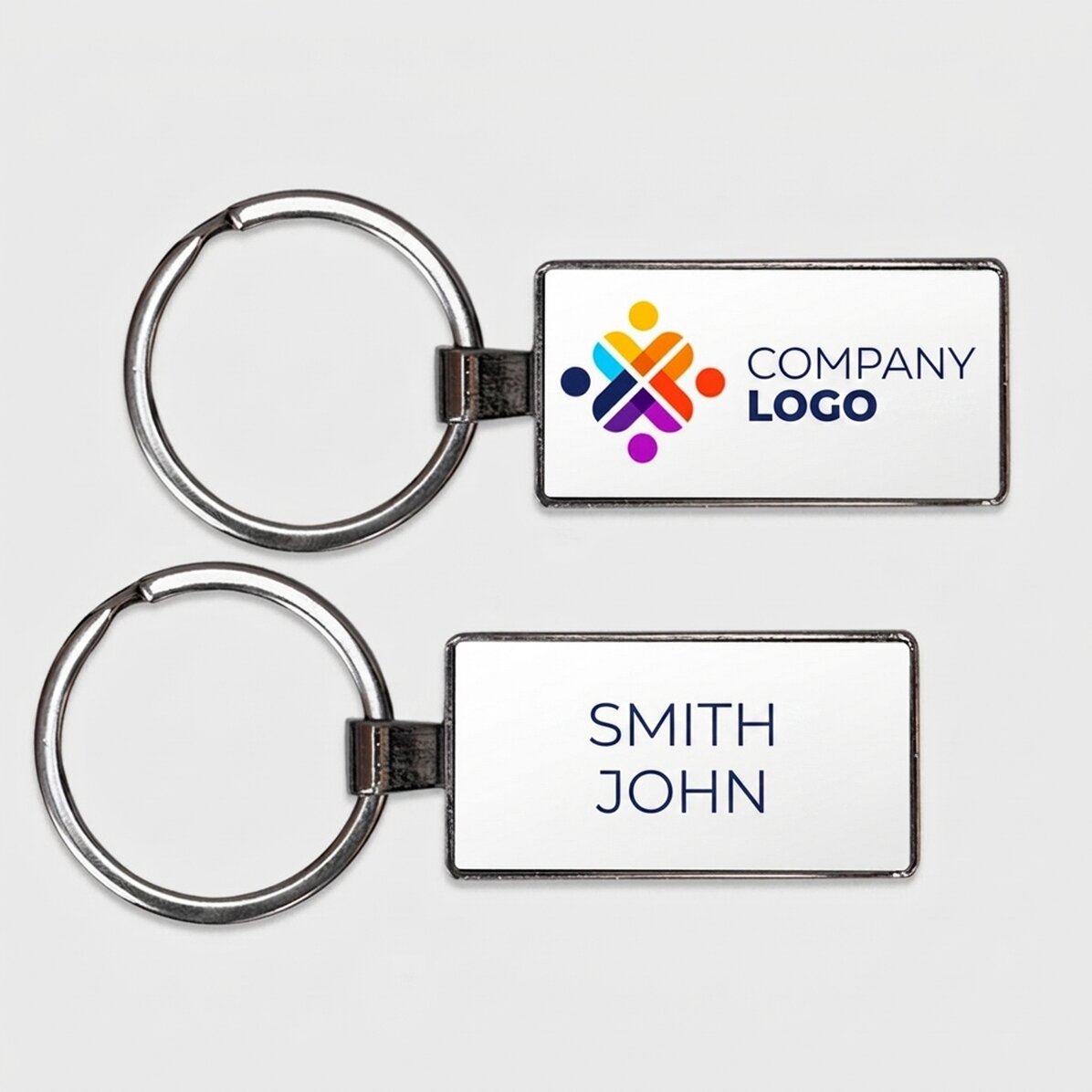 Llavero personalizado con logotipo y nombre