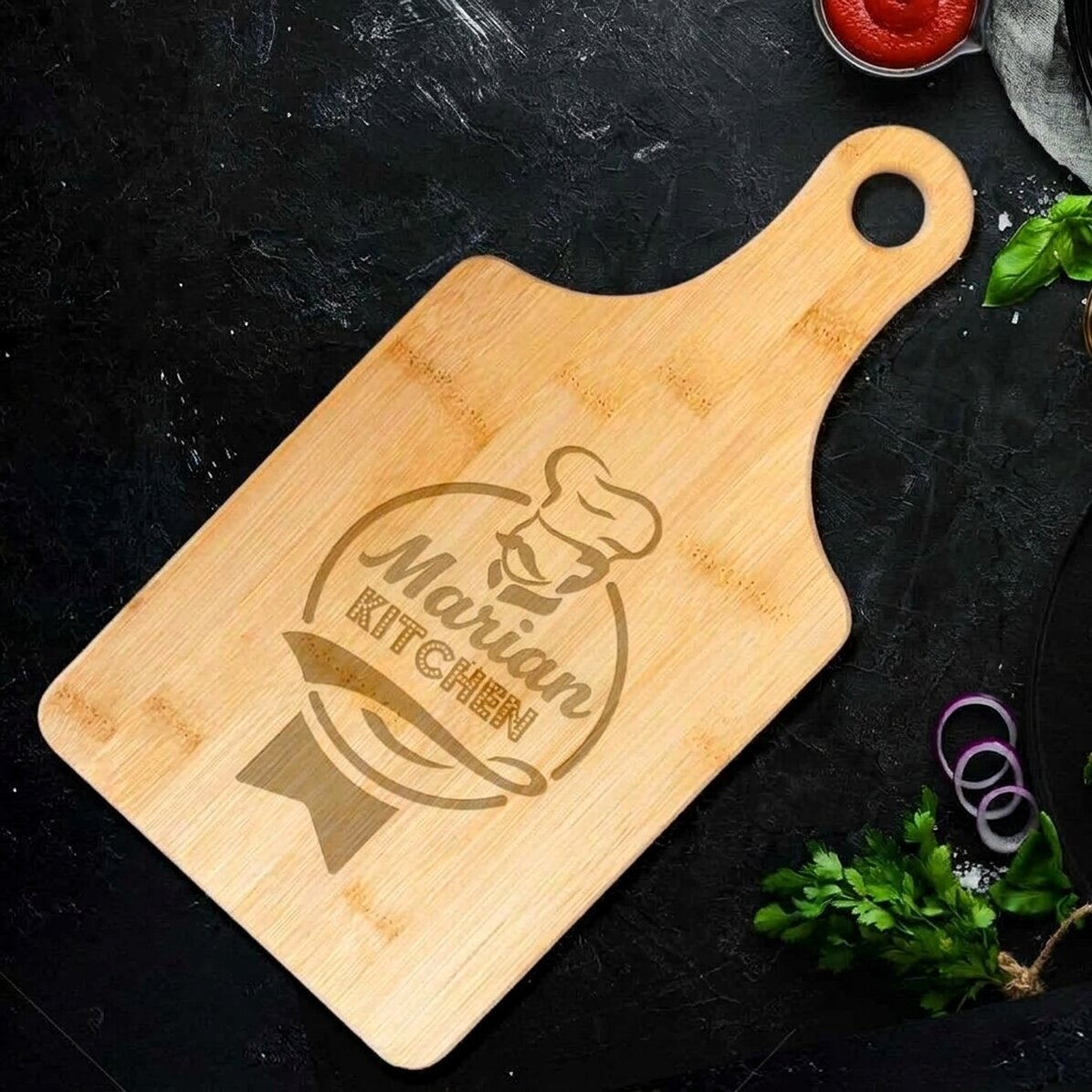 Cortador de bambú personalizado - Tu cocina