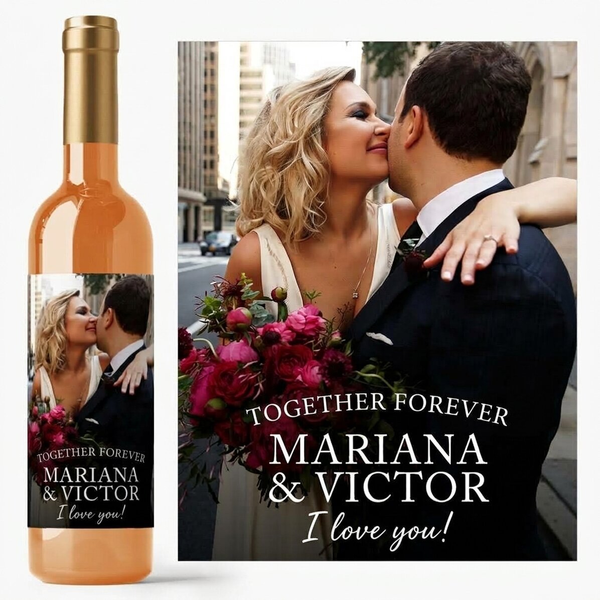 Vino personalizado con texto y foto - Momentos entrañables