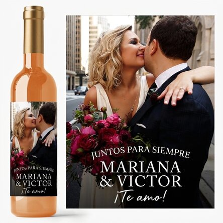 Vino personalizado con texto y foto - Momentos entrañables
