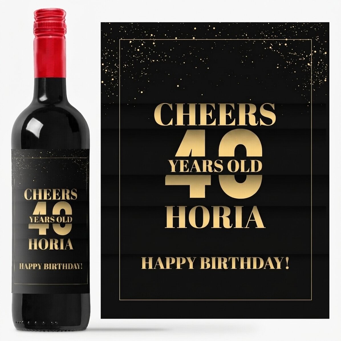 Vino personalizado con mensaje de cumpleaños - ¡Salud por ti!