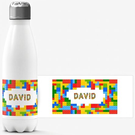 Termo con base blanca personalizado con nombre - Lego