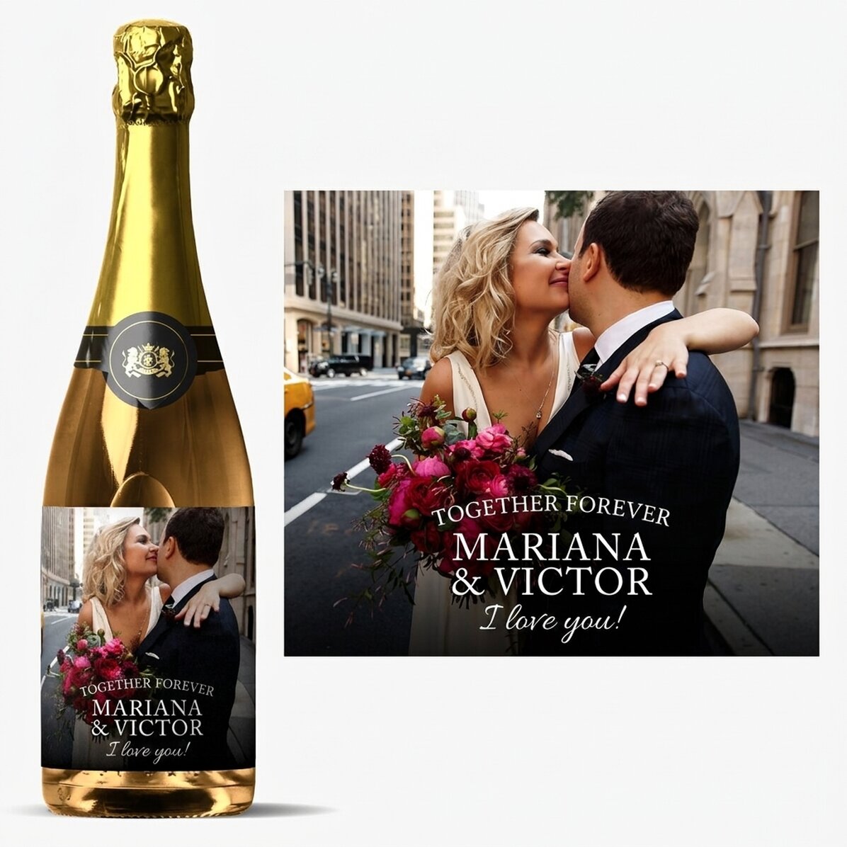 Vino espumoso personalizado con foto y texto - Momentos especiales