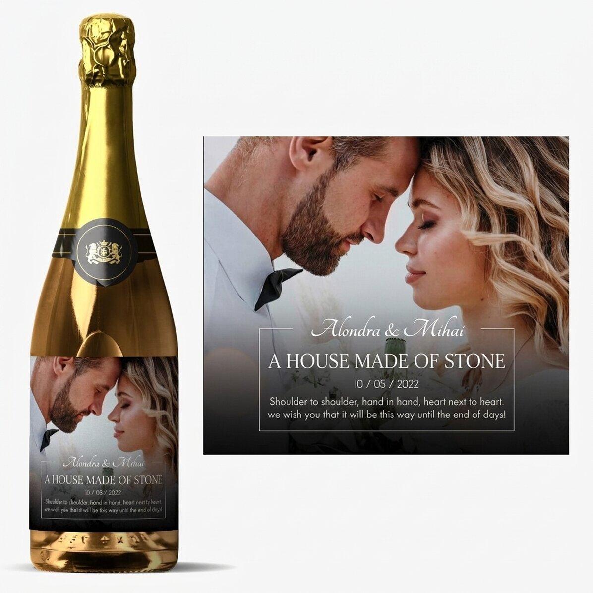 Vino espumoso personalizado con mensaje y foto - Novedades