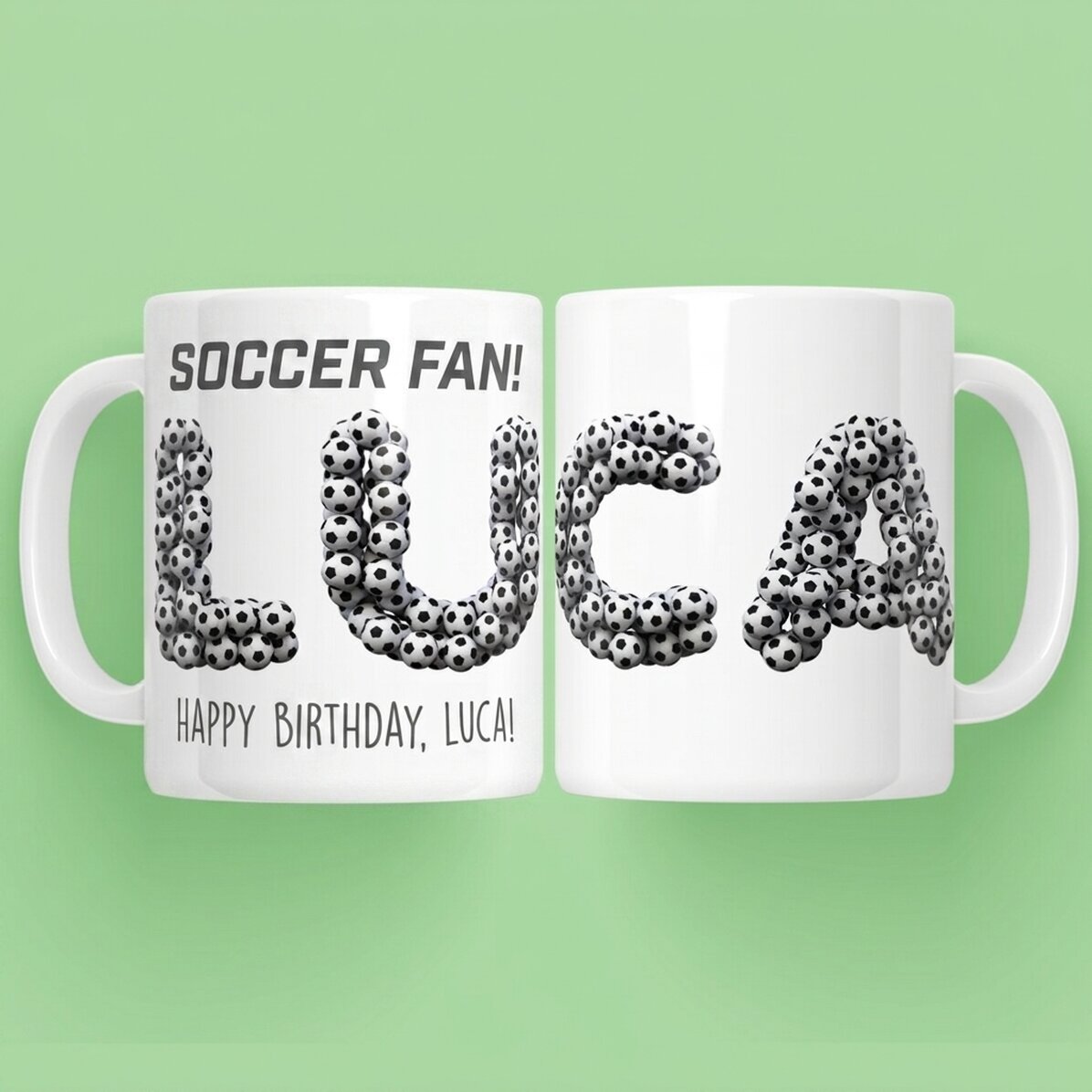 Taza personalizada con nombre - Fútbol