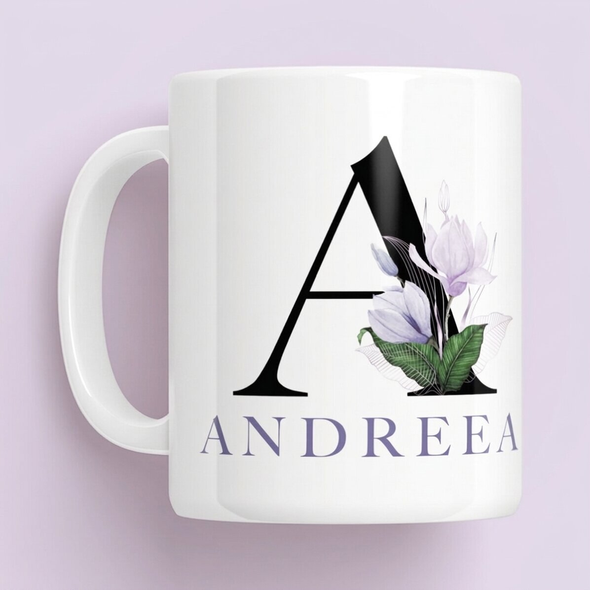 Taza personalizada con inicial y nombre