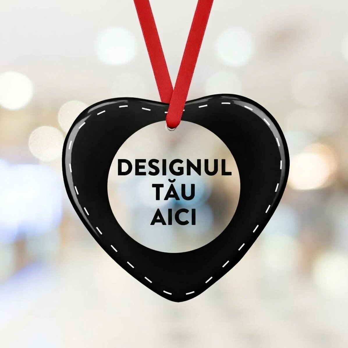 Adorno de cristal con forma de corazón personalizado con tu diseño