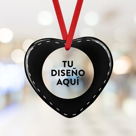 Adorno de cristal con forma de corazón personalizado con tu diseño