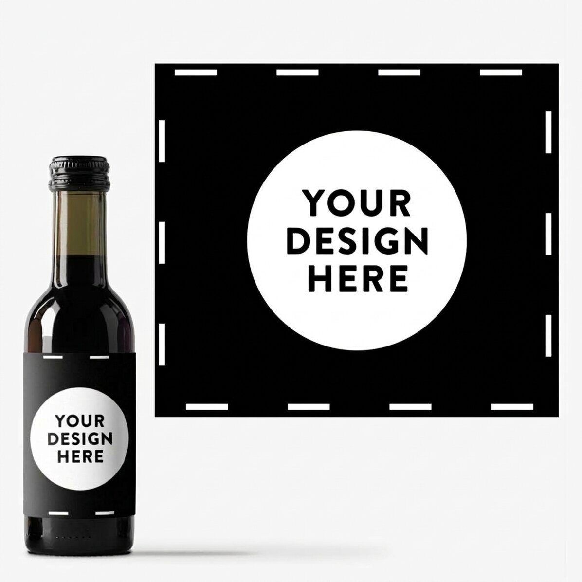 Mini botella de vino personalizada con tu diseño