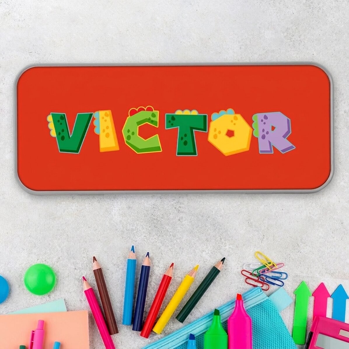 Estuche personalizado con nombre - Dino