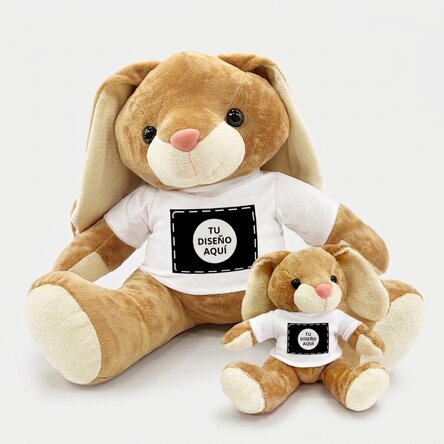 Además, un conejito personalizado con tu diseño