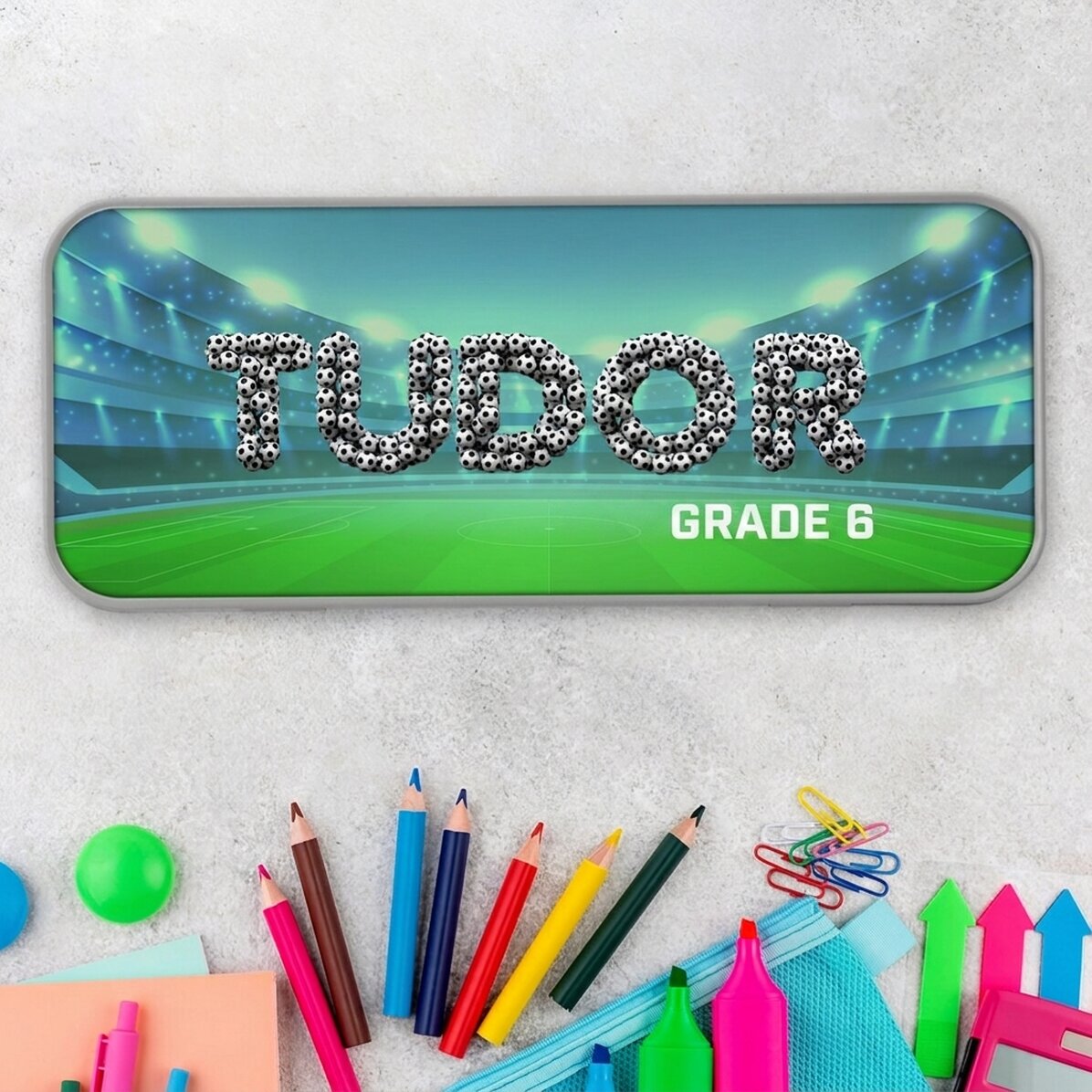 Estuche personalizado con nombre - Fútbol