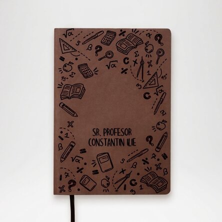 Agenda de piel personalizada con el nombre para profesores