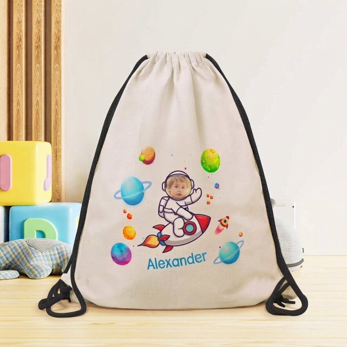 Mochila personalizada con nombre y foto - Espacio