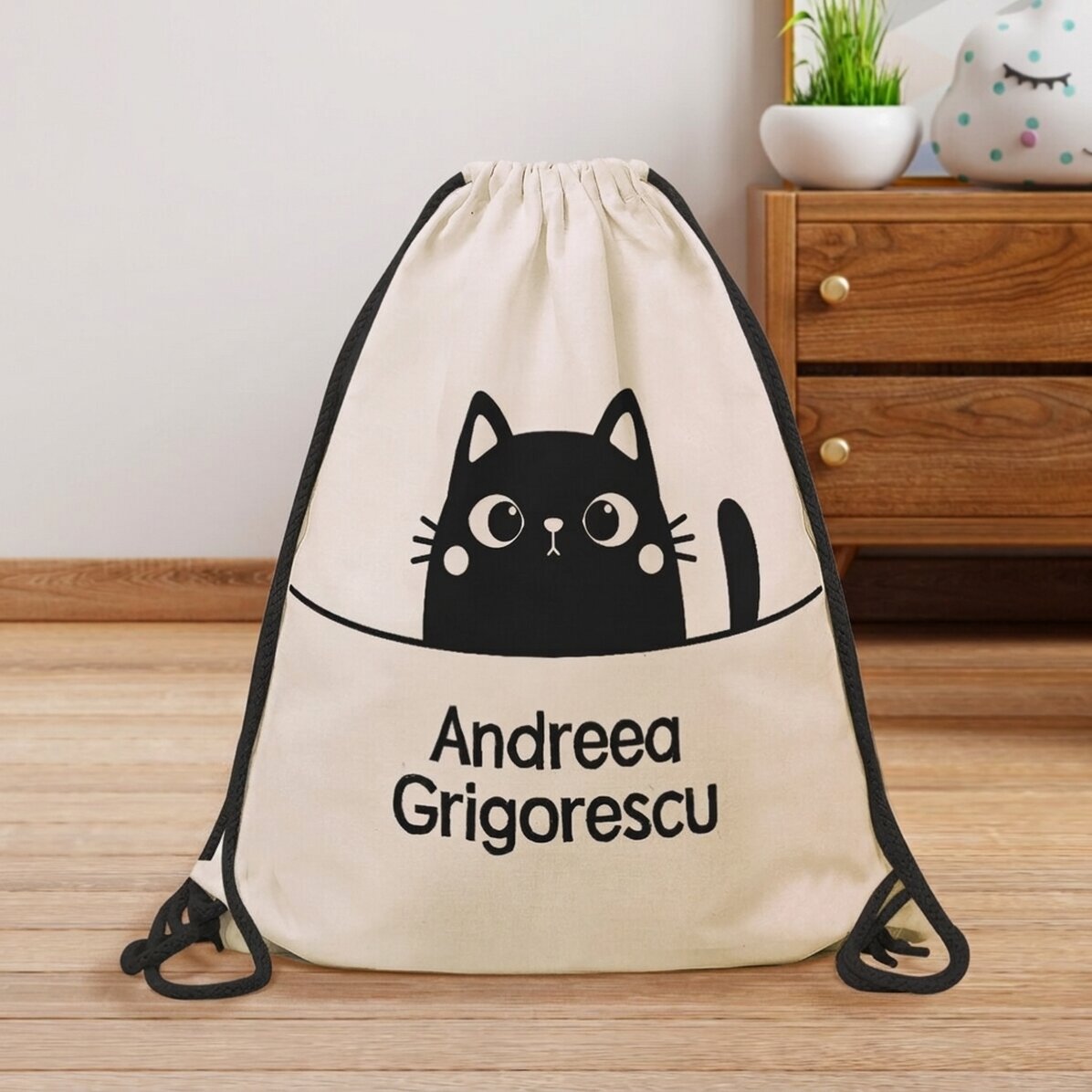 Mochila personalizada con nombre - Gato