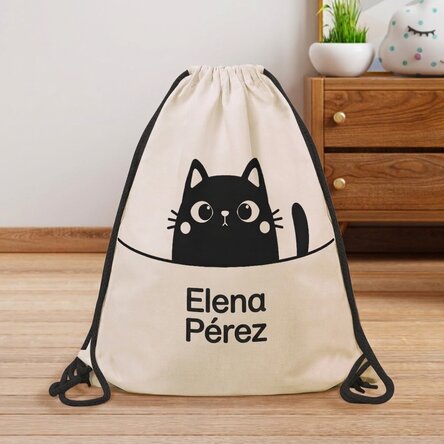 Mochila personalizada con nombre - Gato