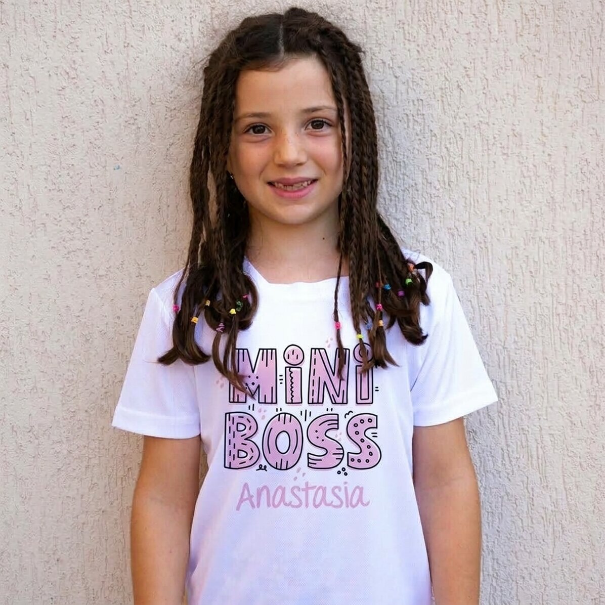 Camiseta deportiva para niños personalizada con nombre - Mini Boss