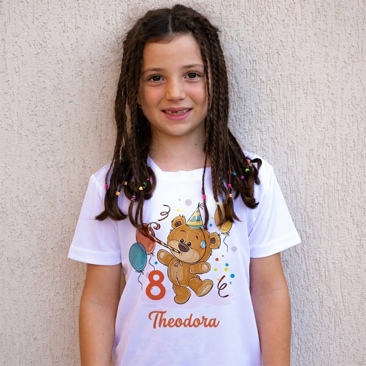 Camiseta deportiva para niños personalizada con la edad y el nombre - Cumpleaños