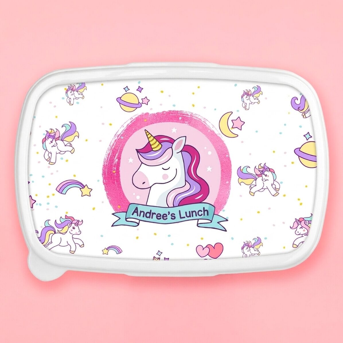 Fiambrera, fiambrera personalizada con nombre - Unicornio