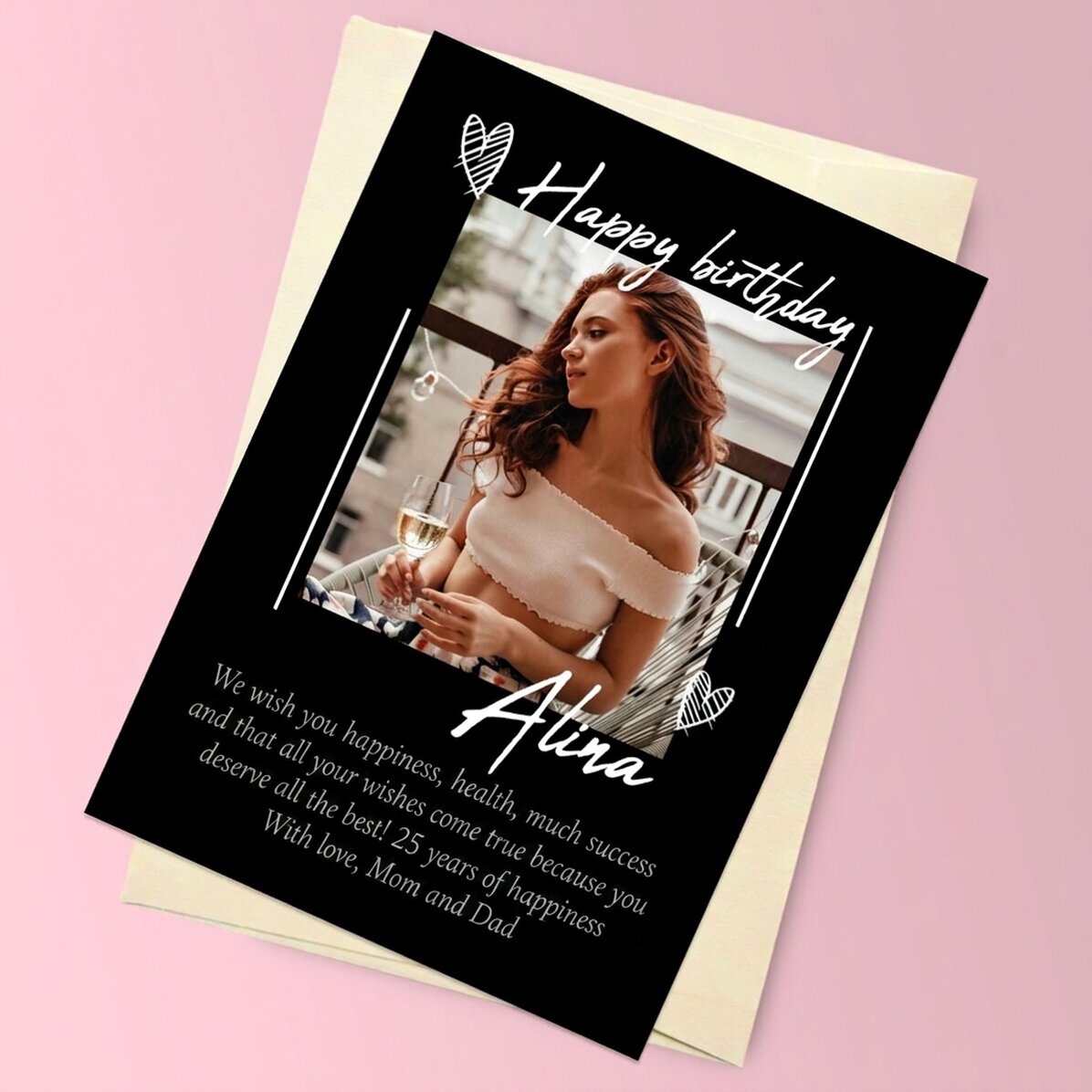 Tarjeta magnética personalizada con una foto y un mensaje