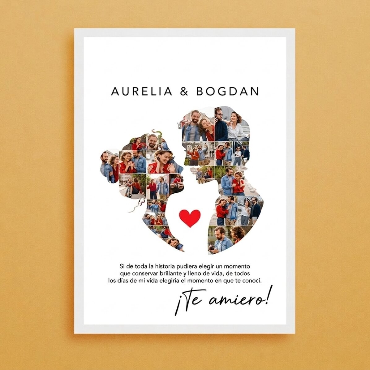 Cuadro personalizado con 26 fotos y texto para una pareja - Nuestro amor