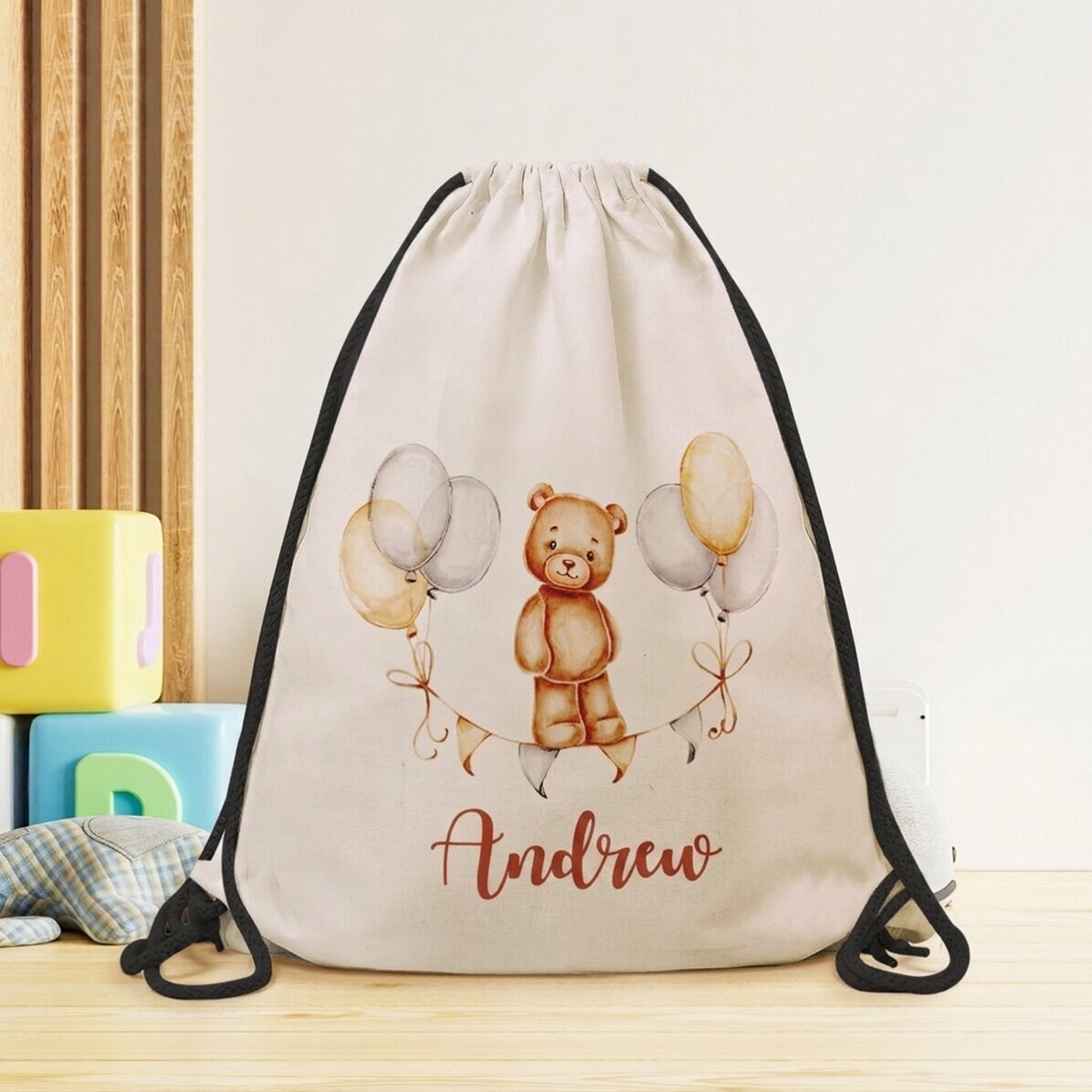 Mochila personalizada con nombre para niños - Osito de peluche