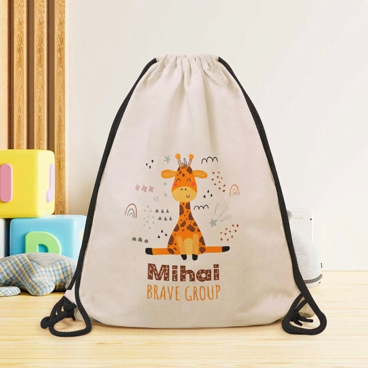 Mochila personalizada con nombre - Jirafa