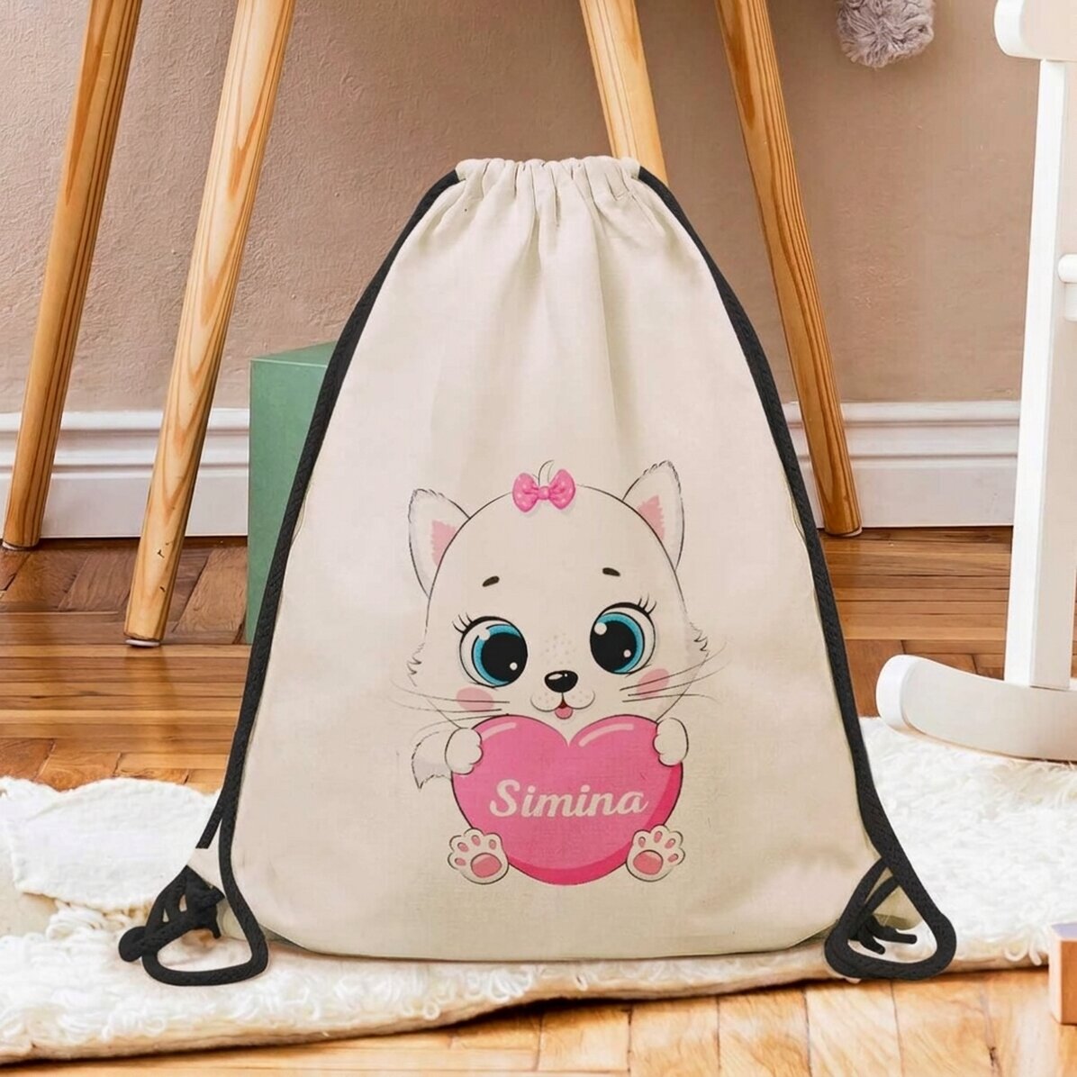 Mochila personalizada con nombre - Gatita