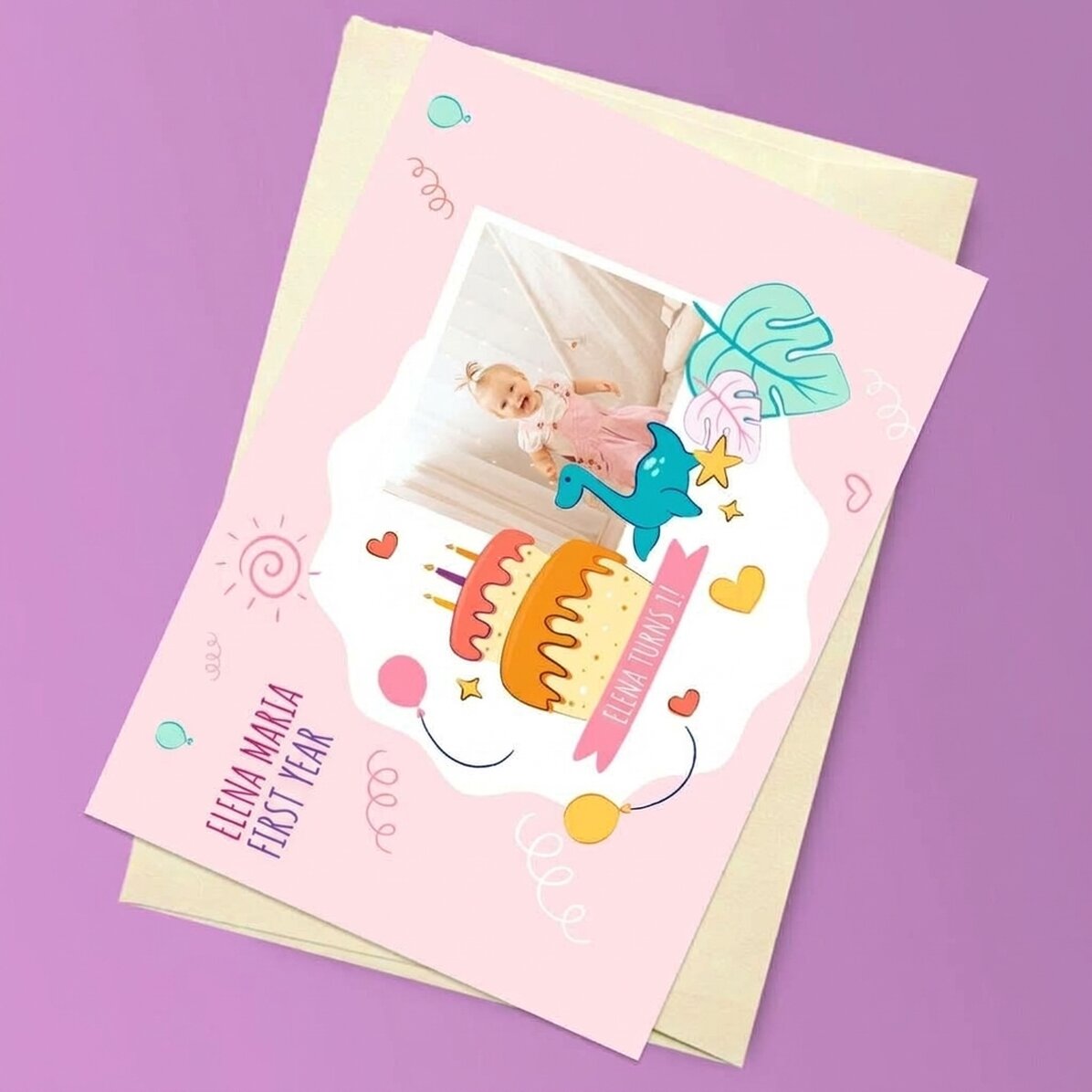 Tarjeta magnética personalizada con una foto para el cumpleaños de tu hijo