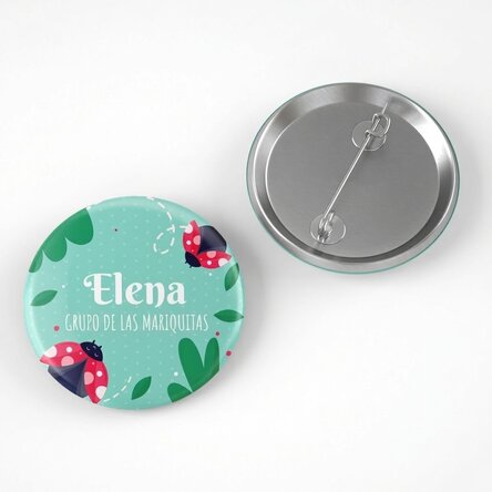 Chapa personalizada con texto - El grupo de las mariquitas