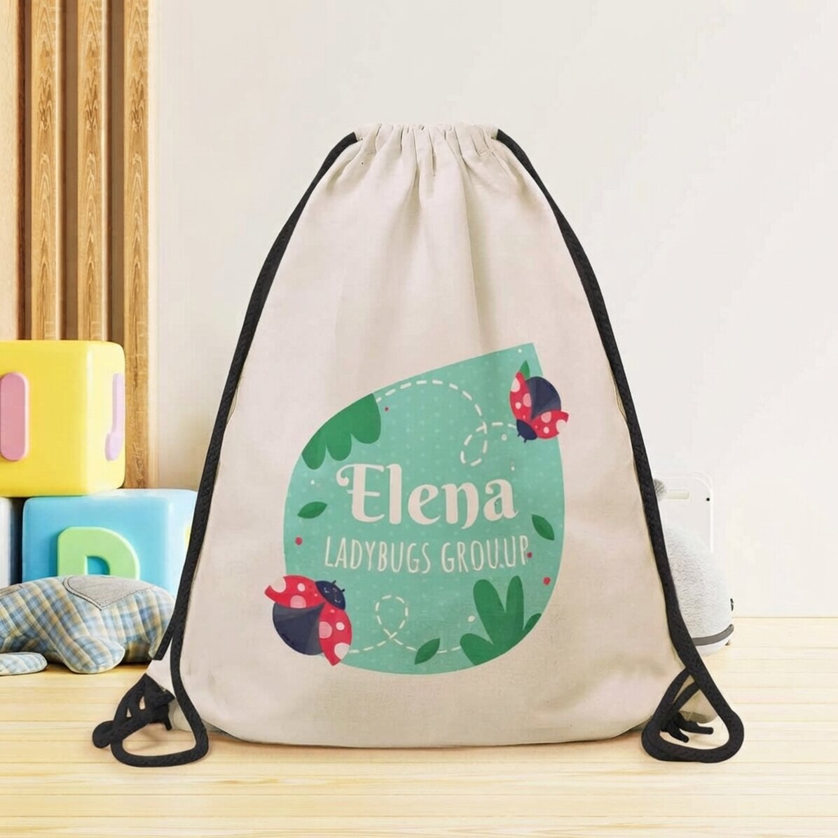 Mochila personalizada con texto - Mariquitas