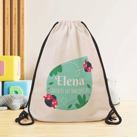 Mochila personalizada con texto - Mariquitas