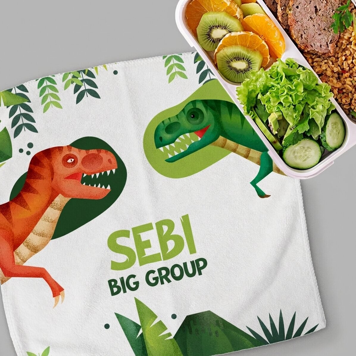 Toalla personalizada con texto: dinosaurio T-Rex