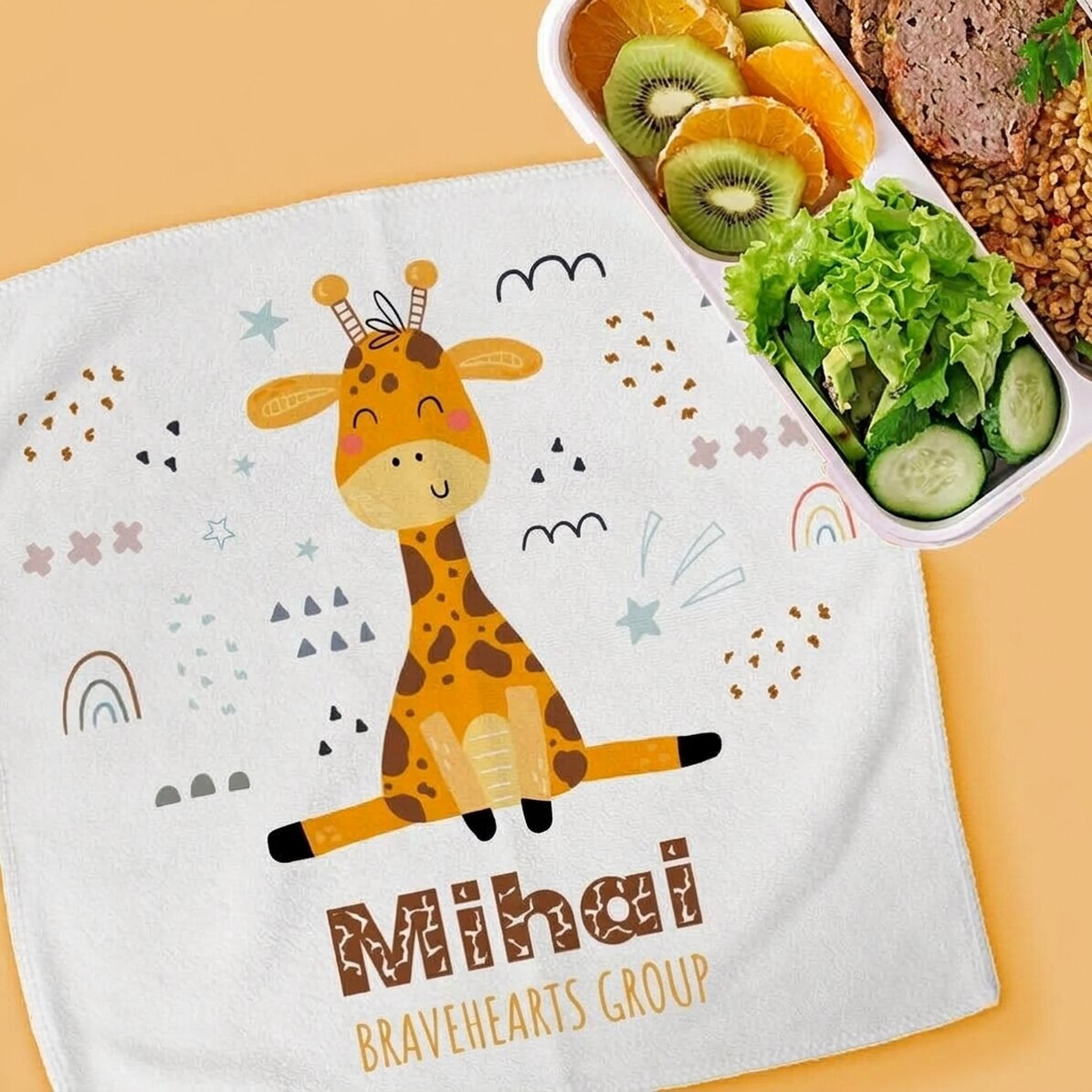 Toalla personalizada con texto - Jirafa