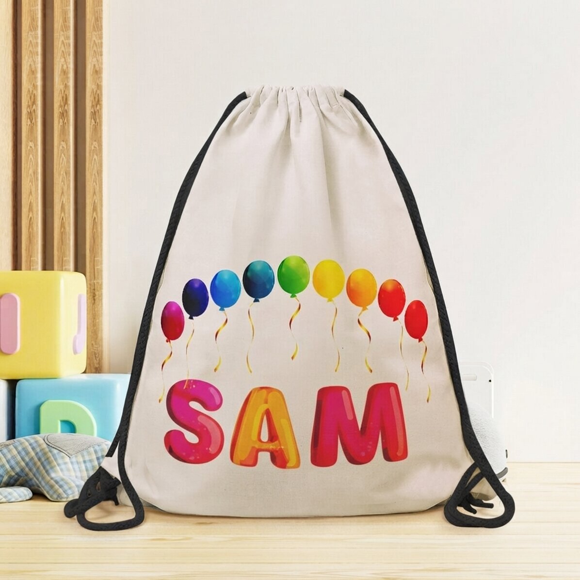 Mochila personalizada con nombre - Globos de colores