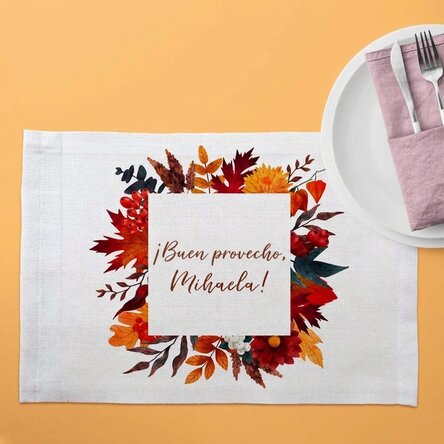 Portaplatos personalizado con texto - Otoño