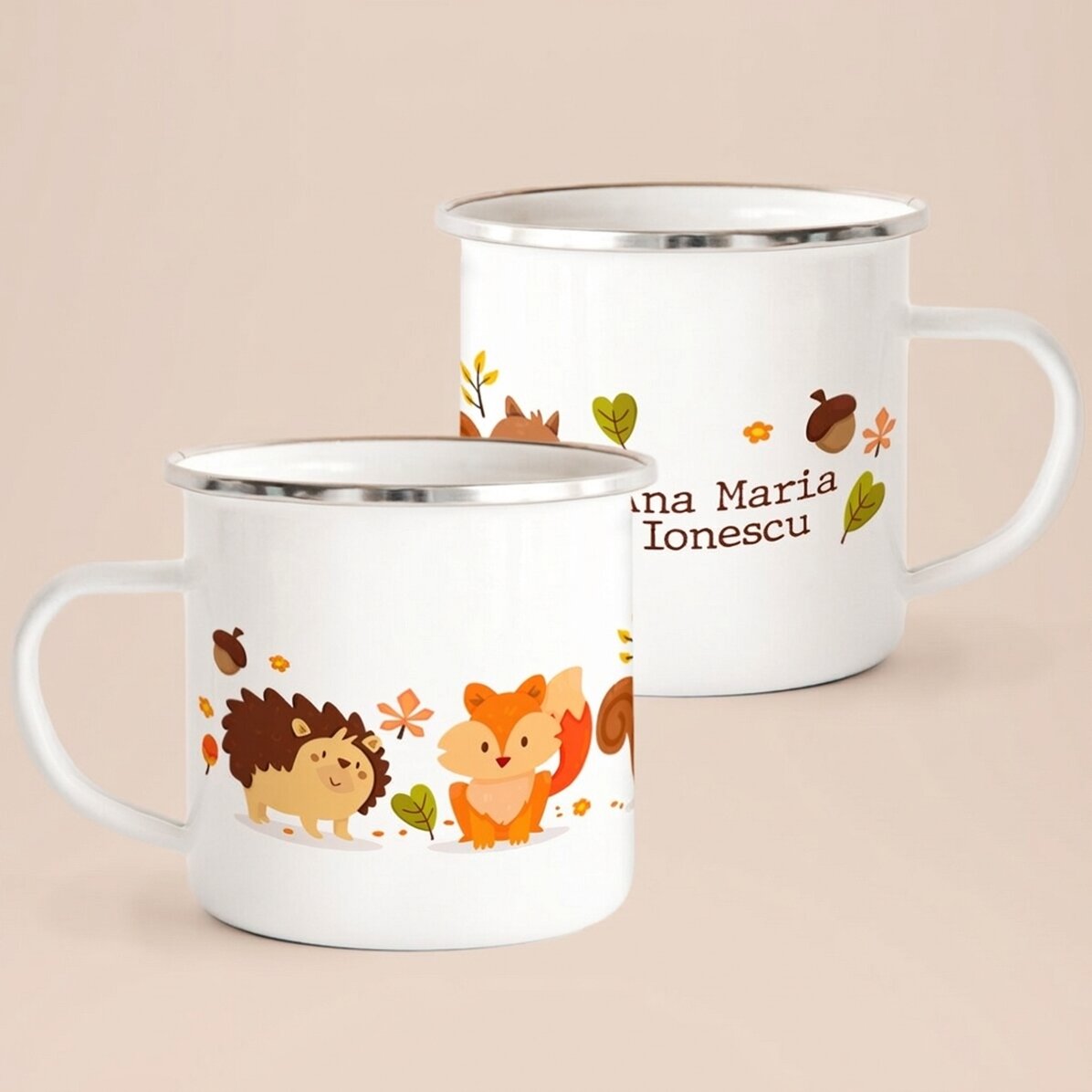 Taza metálica esmaltada para niños - Otoño