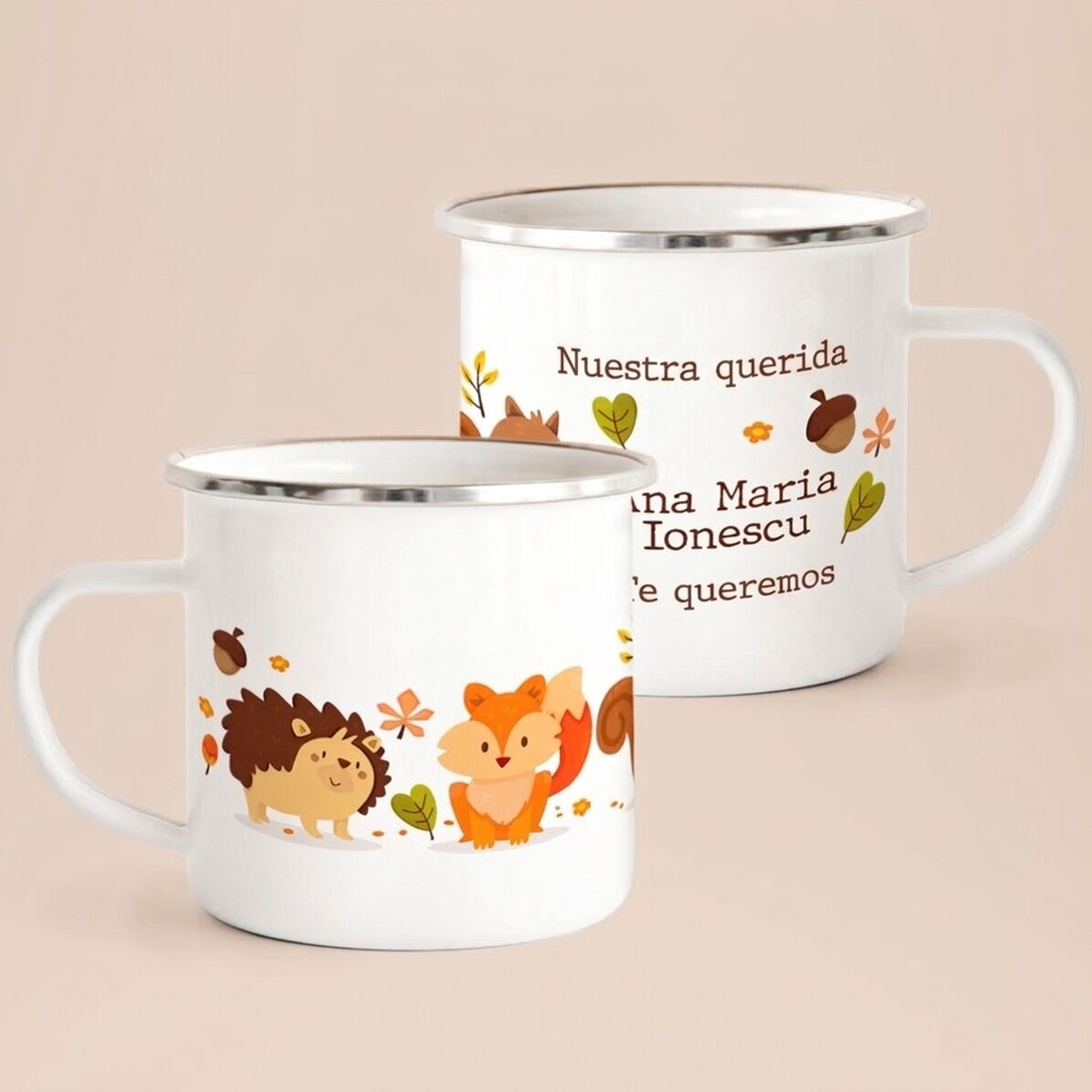 Taza metálica esmaltada para niños - Otoño