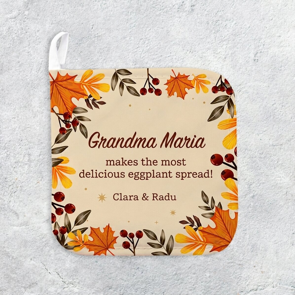 Salvamanteles personalizado con texto - Hojas de otoño