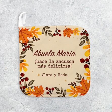 Salvamanteles personalizado con texto - Hojas de otoño