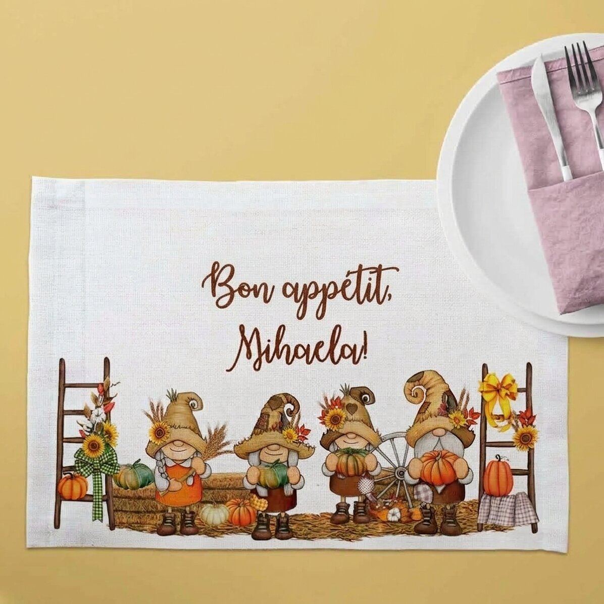 Portaplatos personalizado con texto - Gnomi