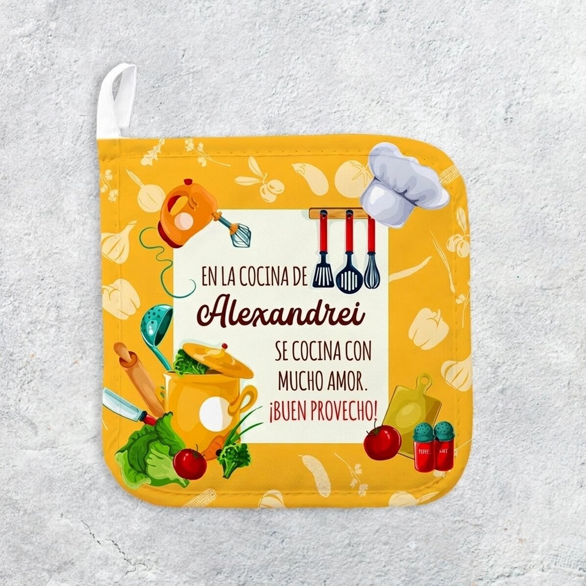 Soporte para ollas calientes personalizado con texto - En la cocina