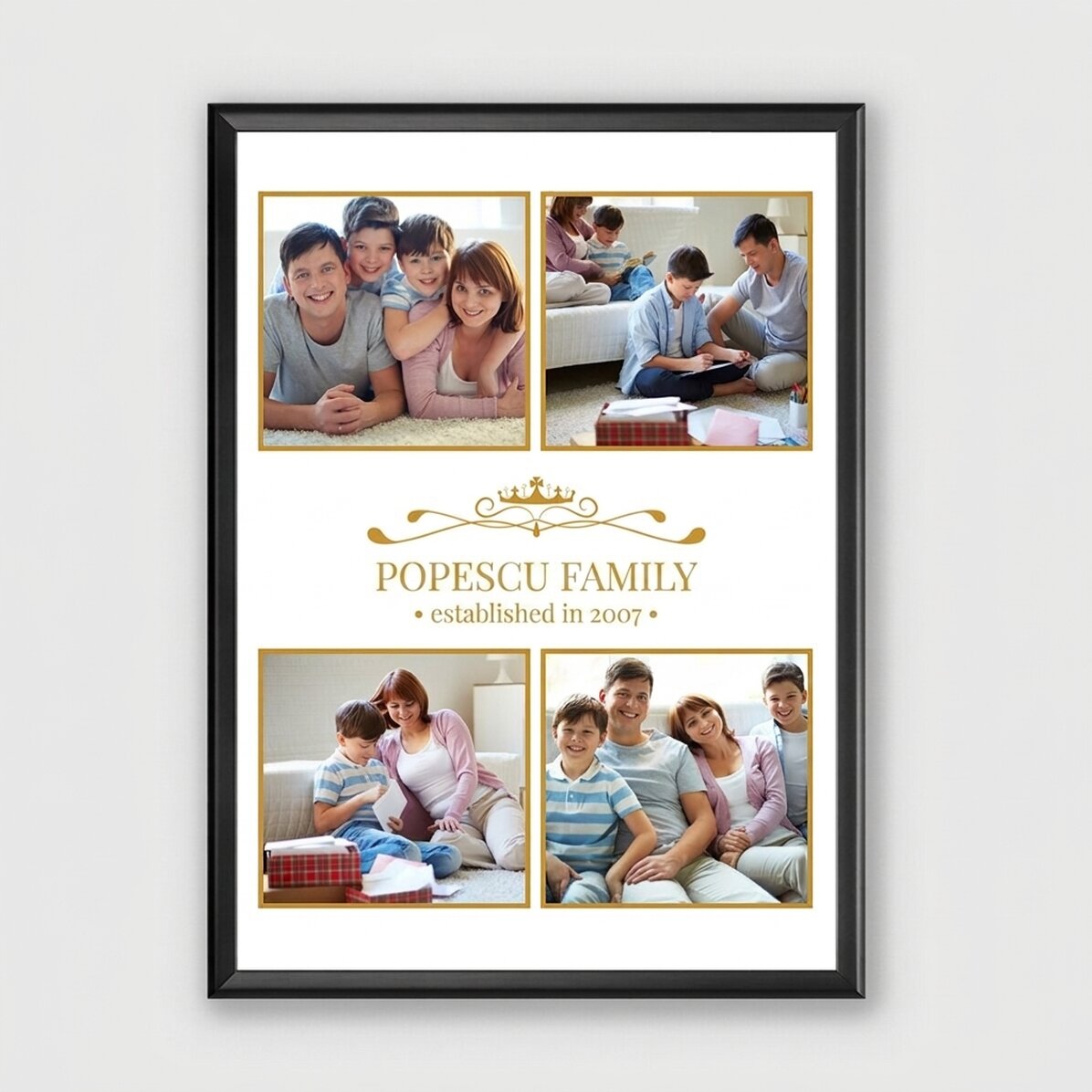 Cuadro personalizado con 4 fotos de familia